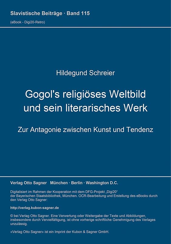 Gogol's religiöses Weltbild und sein literarisches Werk