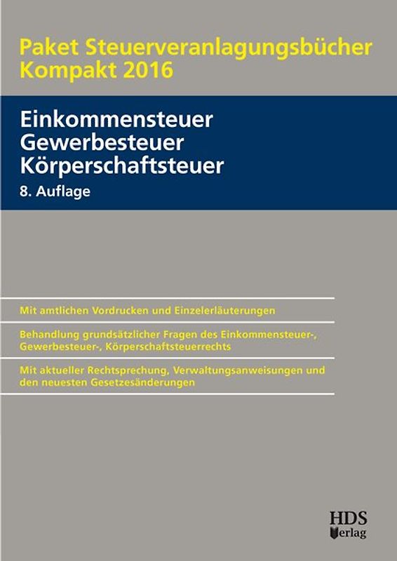 Paket Steuerveranlagungsbücher Kompakt 2016