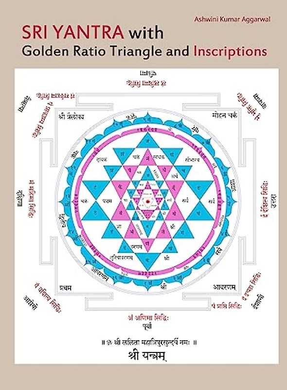 Sri Yantra with Golden Ratio Triangle and Inscriptions