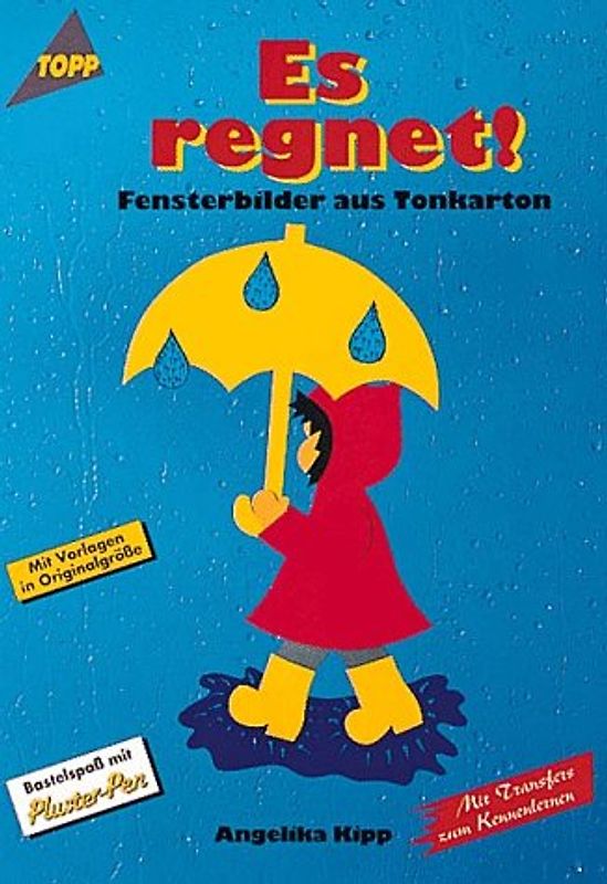 Es regnet. Fensterbilder aus Tonkarton