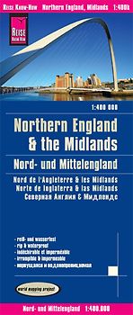 Reise Know-How Landkarte Nord- und Mittelengland / Northern England & the Midlands (1:400.000)