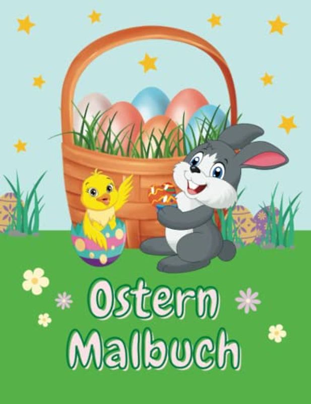 Ostern Malbuch: Großes Osterausmalbuch für Kinder und Erwachsene | 35 Motive zum Ausmalen | Ostern und Frühling Ausmalbilder | Ideales Ostergeschenk | Einseitig bedruckt