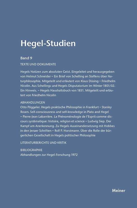 Hegel-Studien Band 9