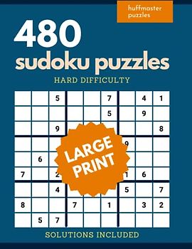 480 Large Print Sudoku Puzzles: Hard Difficulty