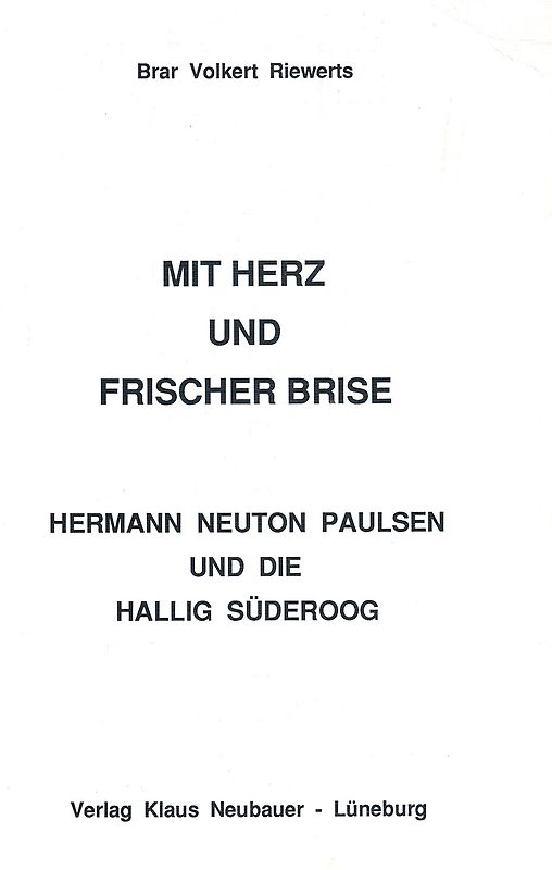 Hermann Neuton Paulsen - Pädagogik auf der Hallig Süderoog