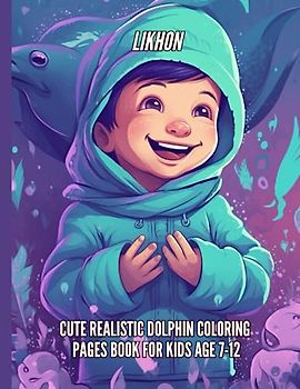 Likhon Cute Realistic Dolphin Coloring Pages Book for Kids Age 7-12