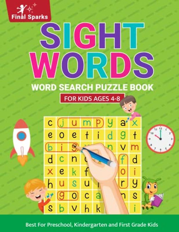 Sight Words Word Search Book for Kids Ages 4-8: More than 50 Search & Find Word Puzzles With High Frequency Words (Fun & Easy)