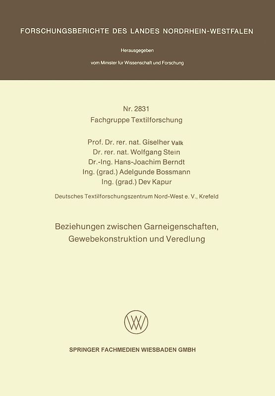 Beziehungen zwischen Garneigenschaften, Gewebekonstruktion und Veredlung