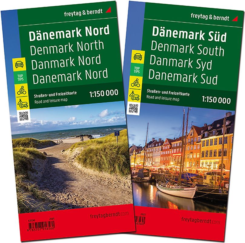 freytag & berndt Straßenkarte Dänemark Set 1:150.000