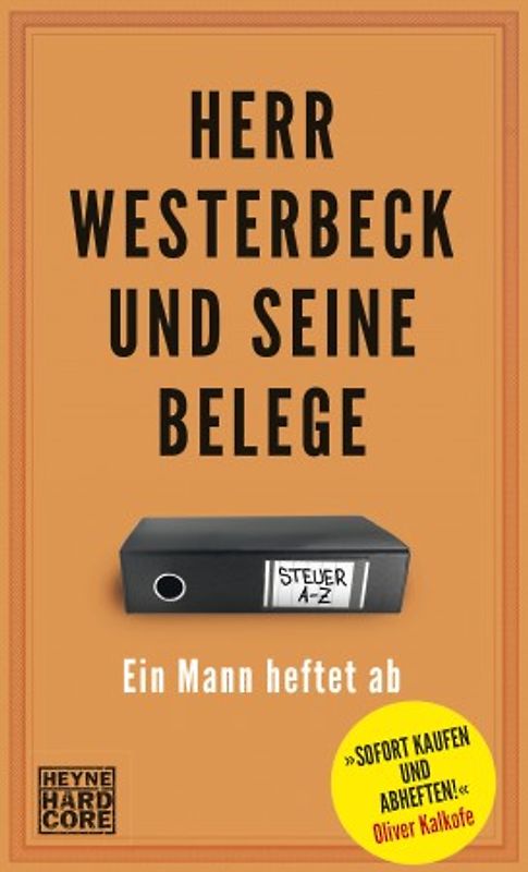 Herr Westerbeck und seine Belege. Ein Mann heftet ab. Das Steuer-ABC