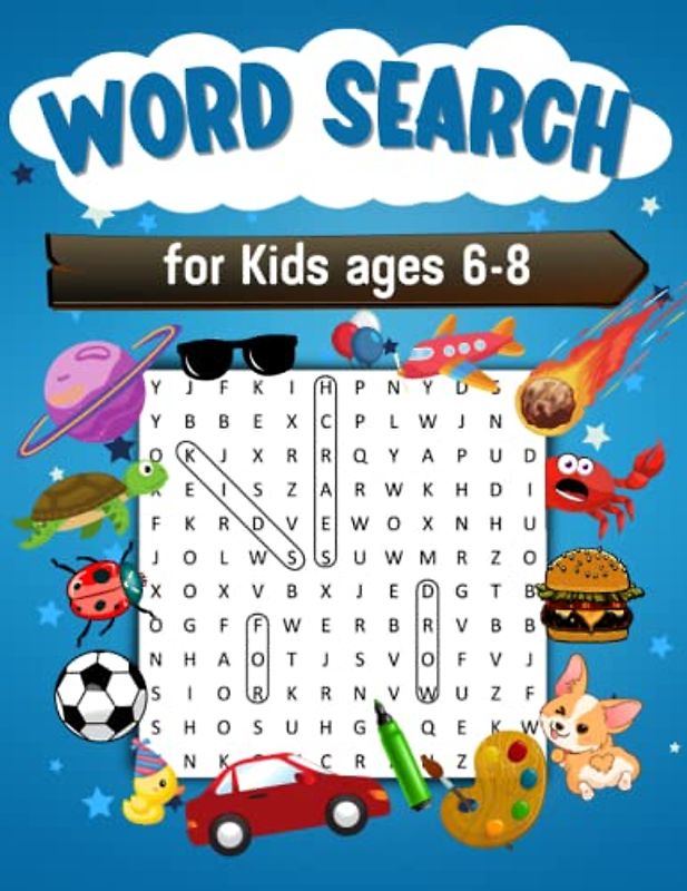 Word Search for Kids Ages 6-8: 100 Word Search Puzzles (Coloring Pictures)