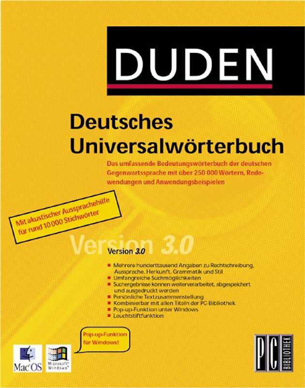 DUDEN: Deutsches Universalwörterbuch - Version 3.0 MacOS