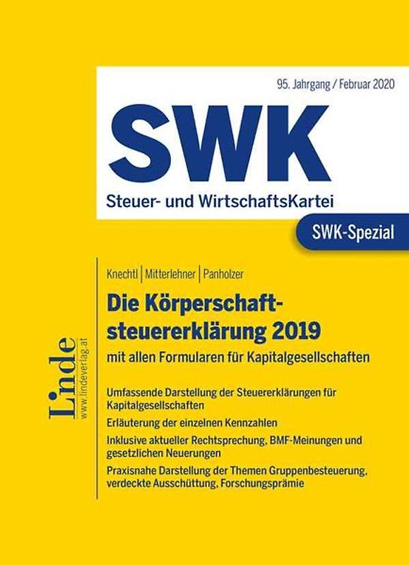 SWK-Spezial Die Körperschaftsteuererklärung 2019