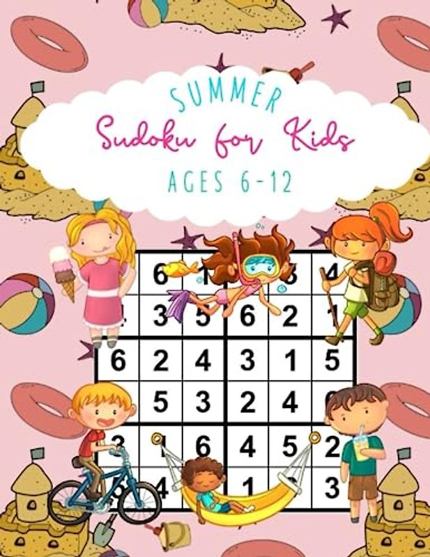 Summer Sudoku Puzzle Book for Kids ages 6-12: | 116 easy & entertaining sudoku puzzles | LARGE PRINT | 6x6 - perfect for Smart Kids Ages 6-12 and Beginners |