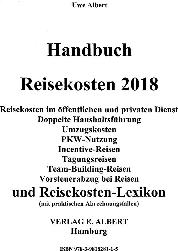 Handbuch Reisekosten 2018 auf CD-ROM