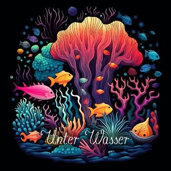 Unterwasserwelt das Malbuch mit Tieren aus dem Ozean für Erwachsene: Tiere zum ausmalen auf schwarzem Hintergrund (Tier Malbücher)