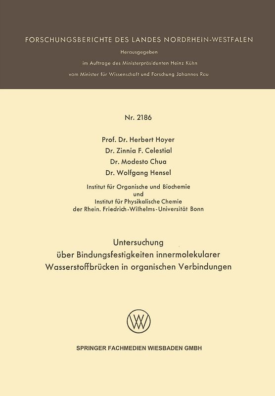 Untersuchung über Bindungsfestigkeiten innermolekularer Wasserstoffbrücken in organischen Verbindungen