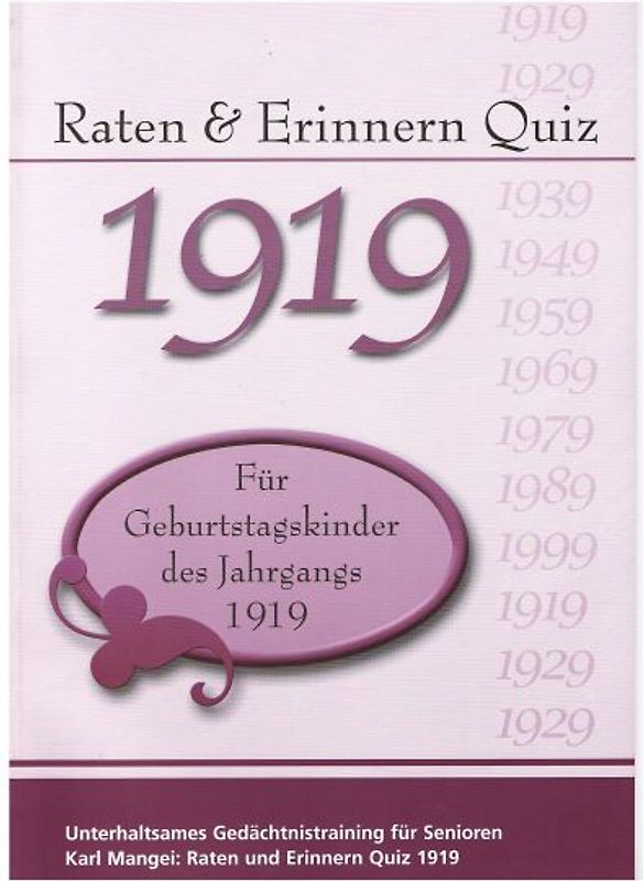 Raten und Erinnern Quiz 1919