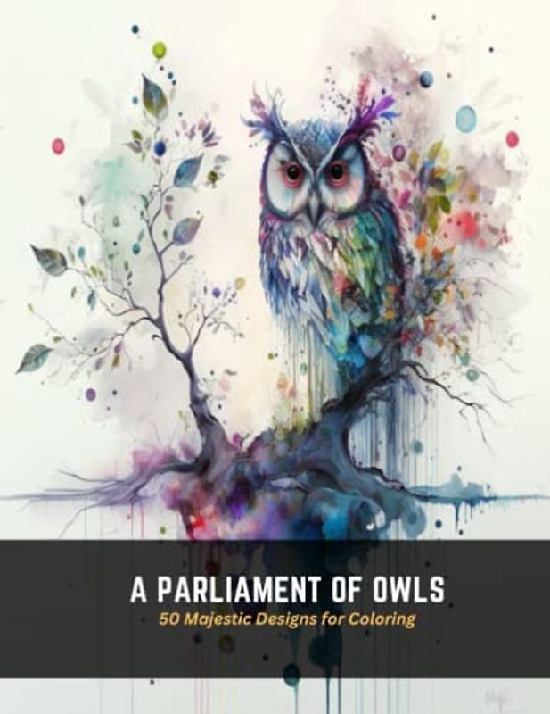A Parliament of Owls: 50 Majestic Designs for Coloring
