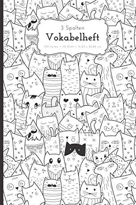 Vokabelheft: A5, 50 Blatt, 3 Spalten mit Teilungslinie