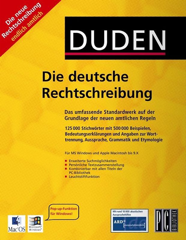 DUDEN: Die deutsche Rechtschreibung - PC-Bibliothek 3.0 MacOS