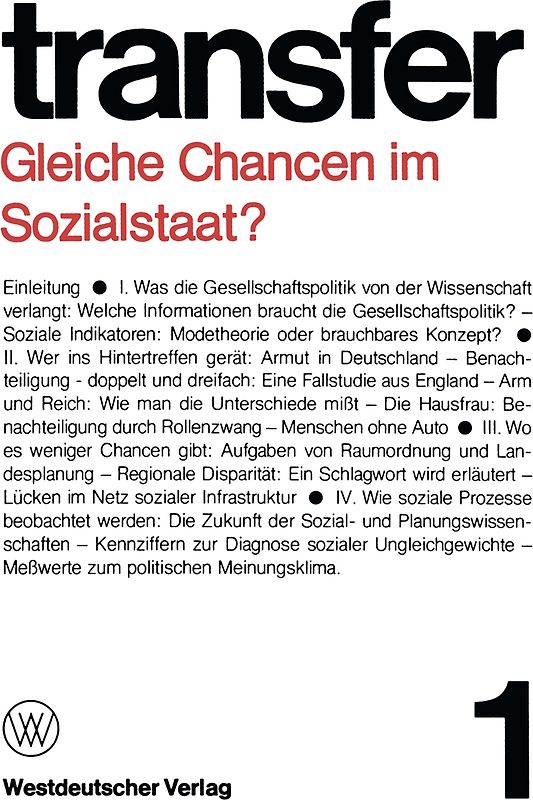 Gleiche Chancen im Sozialstaat?