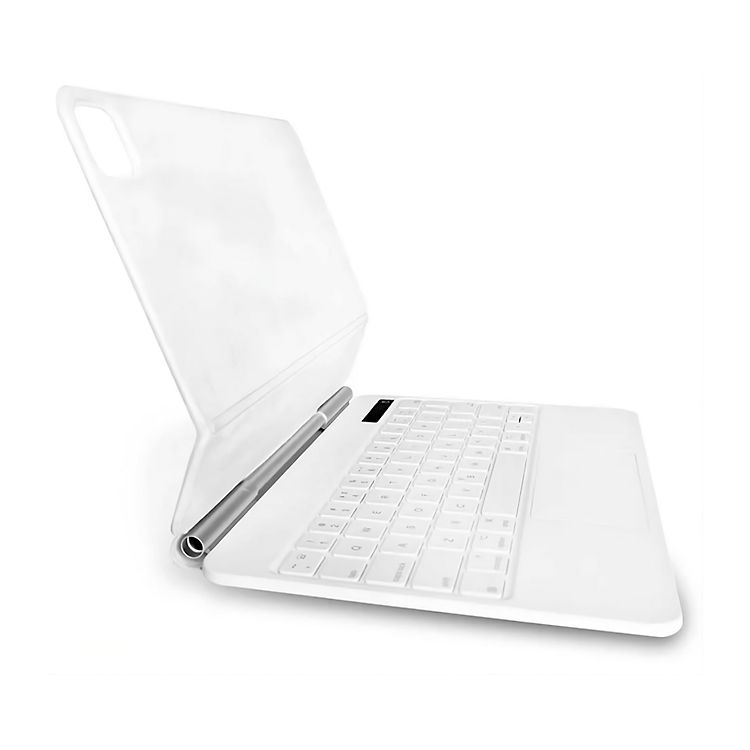 Custodia Con Tastiera AZERTY Per IPad Pro 12.9 (2022-2018): Cover Magnetica Rimovibile Colore Azzurro. Supporto Apple Pencil E 3 Angolazioni.