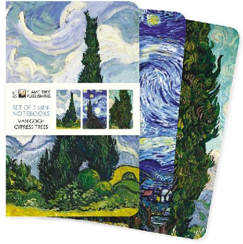 Vincent Van Gogh: Cypresses Set of 3 Mini Notebooks