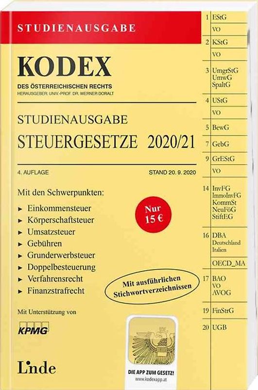 KODEX Studienausgabe Steuergesetze 2020/21