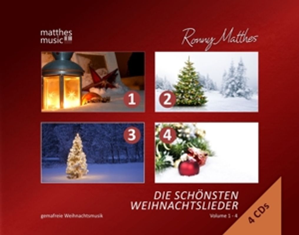 Matthes,Ronny/Weihnachtsmusik/Gemafrei - Die schönsten Weihnachtslieder: Vol.1-4: Gemafrei [4 CDs]