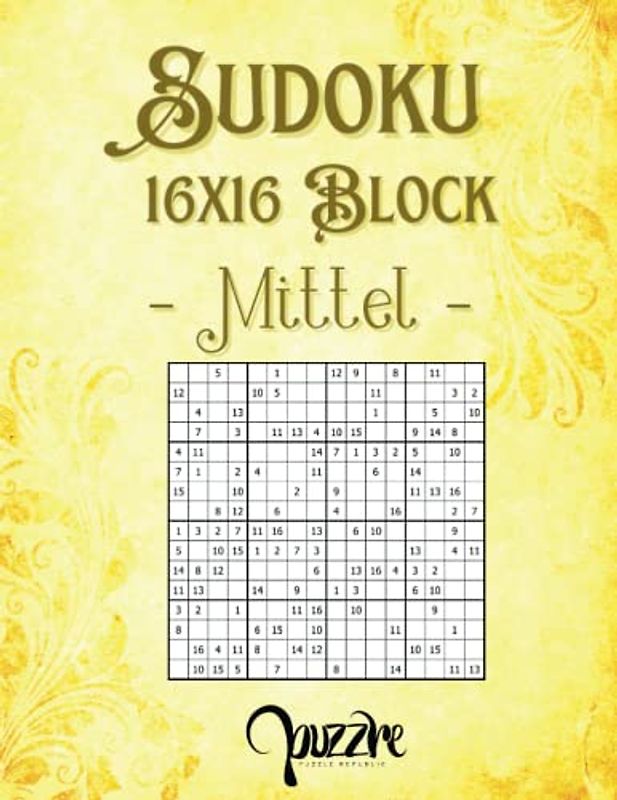 Sudoku 16x16 Block Mittel: Sudoku Fortgeschrittene Für Erwachsene Senioren - Logikspiele Buch