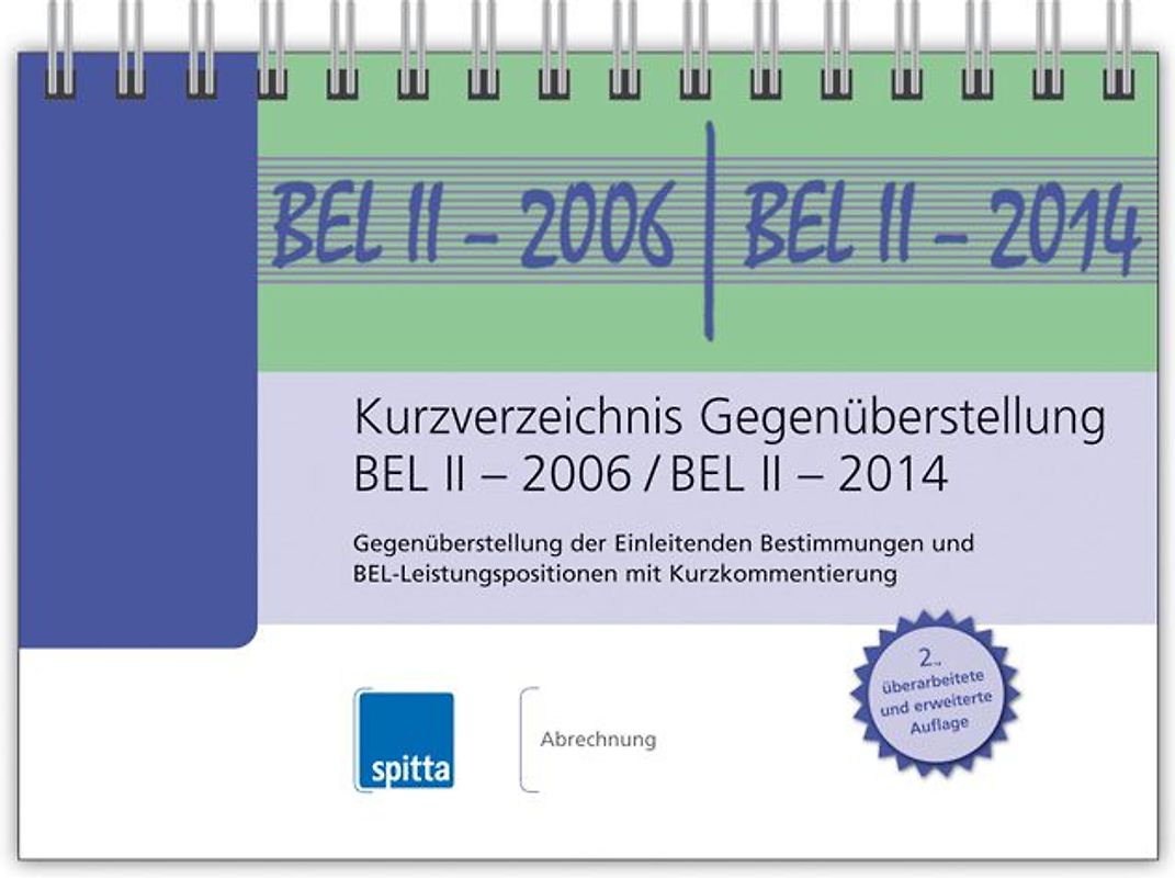 Kurzverzeichnis Gegenüberstellung BEL II – 2006 / BEL II – 2014