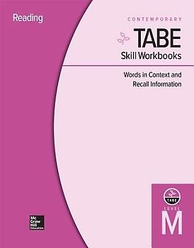 Tabe Skill Workbooks Level M: Words in Context and Recall Information - 10 Pack