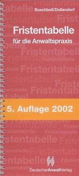 Fristentabelle für die Anwaltspraxis