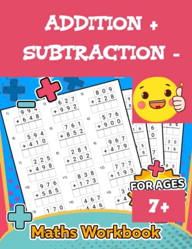 Addition and Subtraction Activity Book- Maths Workbook for kids ages 7+.