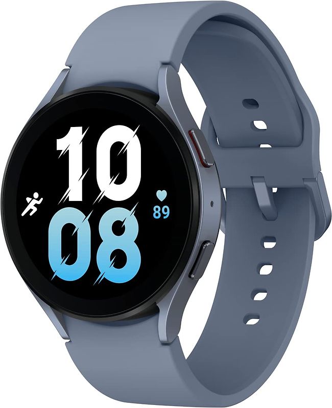 Samsung Galaxy Watch5 44 mm Boîtier en aluminium couleur bleu avec bracelet Sport M/L couleur bleu [Wi-Fi + 4G]