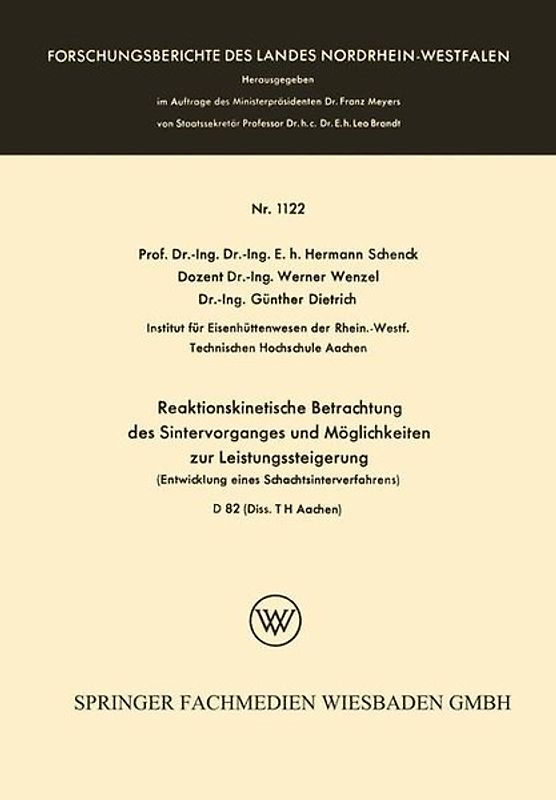 Reaktionskinetische Betrachtung des Sintervorganges und Möglichkeiten zur Leistungssteigerung