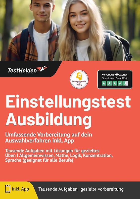 Einstellungstest Ausbildung: Umfassende Vorbereitung auf dein Auswahlverfahren inkl. App | Tausende Aufgaben mit Lösungen für gezieltes Üben I Allgemeinwissen, Mathe, Logik, Konzentration, Sprache (geeignet für alle Berufe)