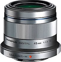 Olympus M.Zuiko Digital 45 mm F1.8 37 mm Objectif (adapté à Micro Four Thirds) argent