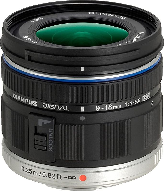 Olympus M.Zuiko Digital 9-18 mm F4.0-5.6 ED 52 mm Objectif (adapté à Micro Four Thirds) noir