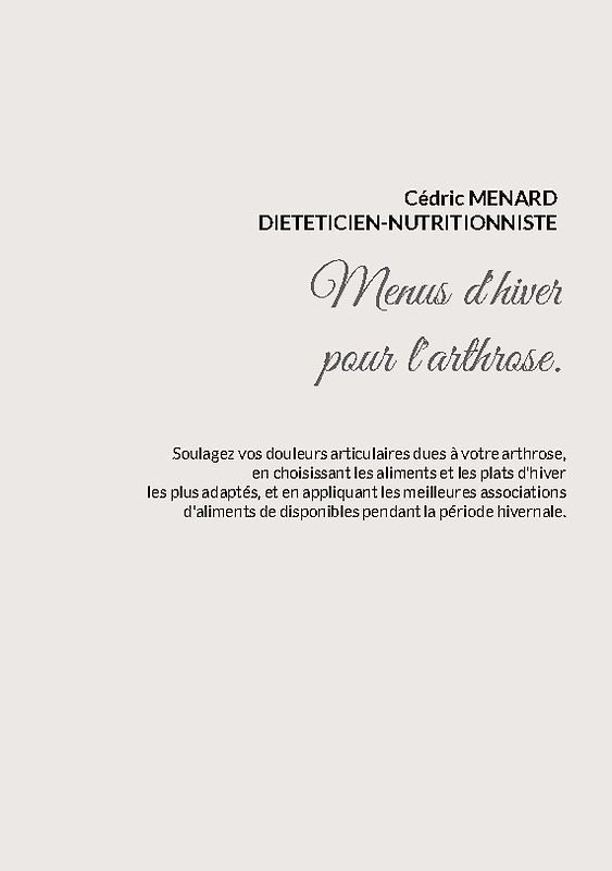 Menus d'hiver pour l'arthrose.