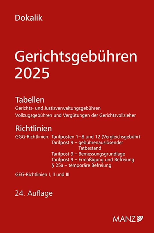 Gerichtsgebühren 2025 Tabellen und Richtlinien