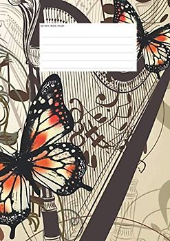 Hefte - Blöcke - Notizen: Harfe Notenheft, 50 Seiten, 12 Systeme, DIN A4