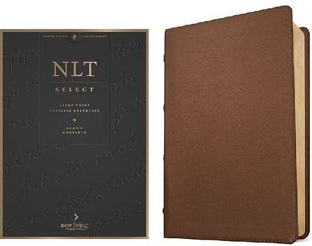 NLT Select Large Print Thinline Reference Bible, Filament Enabled (Goatskin Leather, Brown, Red Letter)