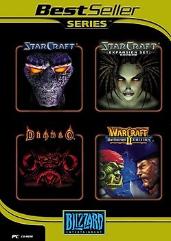 Blizzard Pack 4 Spiele: Starcraft, Starcraft AddOn Brood War, Diablo, Warcraft II Battle.net Edition PC Spiele