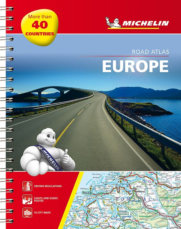 Michelin Straßenatlas Europa mit Spiralbindung