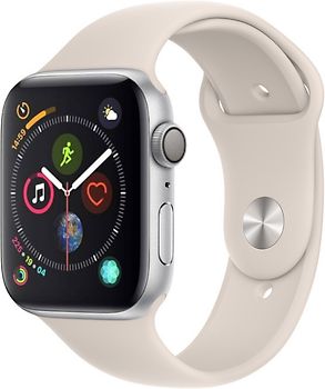 Apple Watch Series 4 44 mm boîtier en aluminium argent avec Bracelet Sport lumière stellaire[Wifi]