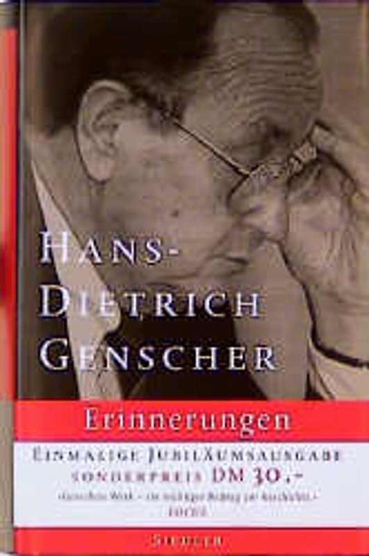 Hans-Dietrich Genscher - Erinnerungen. Jubiläumsausgabe zu 50 Jahren Bundesrepublik Deutschland