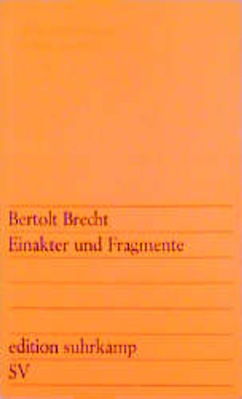 Einakter und Fragmente