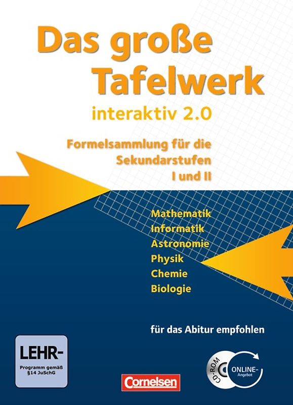 Das große Tafelwerk interaktiv 2.0 - Formelsammlung für die Sekundarstufen I und II - Allgemeine Ausgabe (außer Niedersachsen und Bayern)